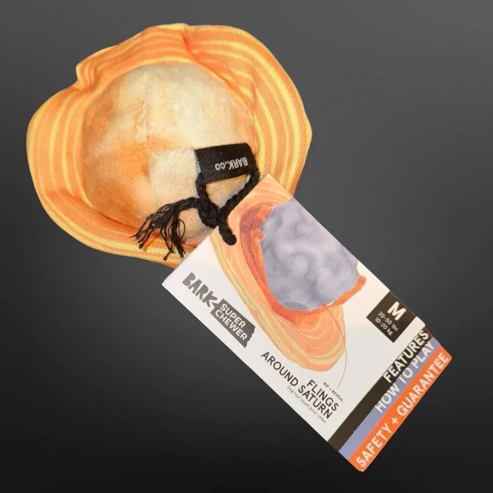 New Bark Box Around Saturn Flings Super Chewer Dog Toy